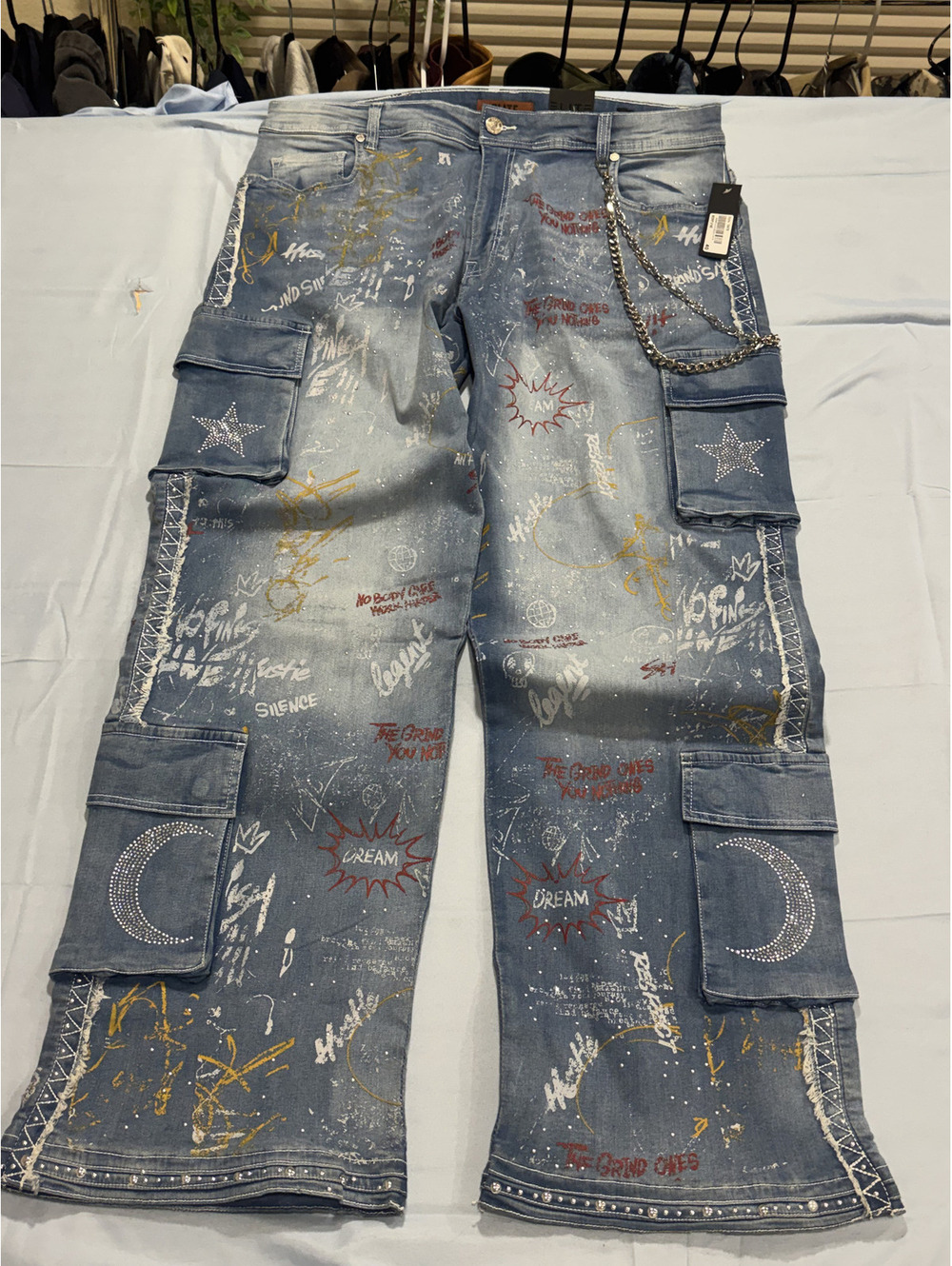 Elite blue graphic cargo jeans 43